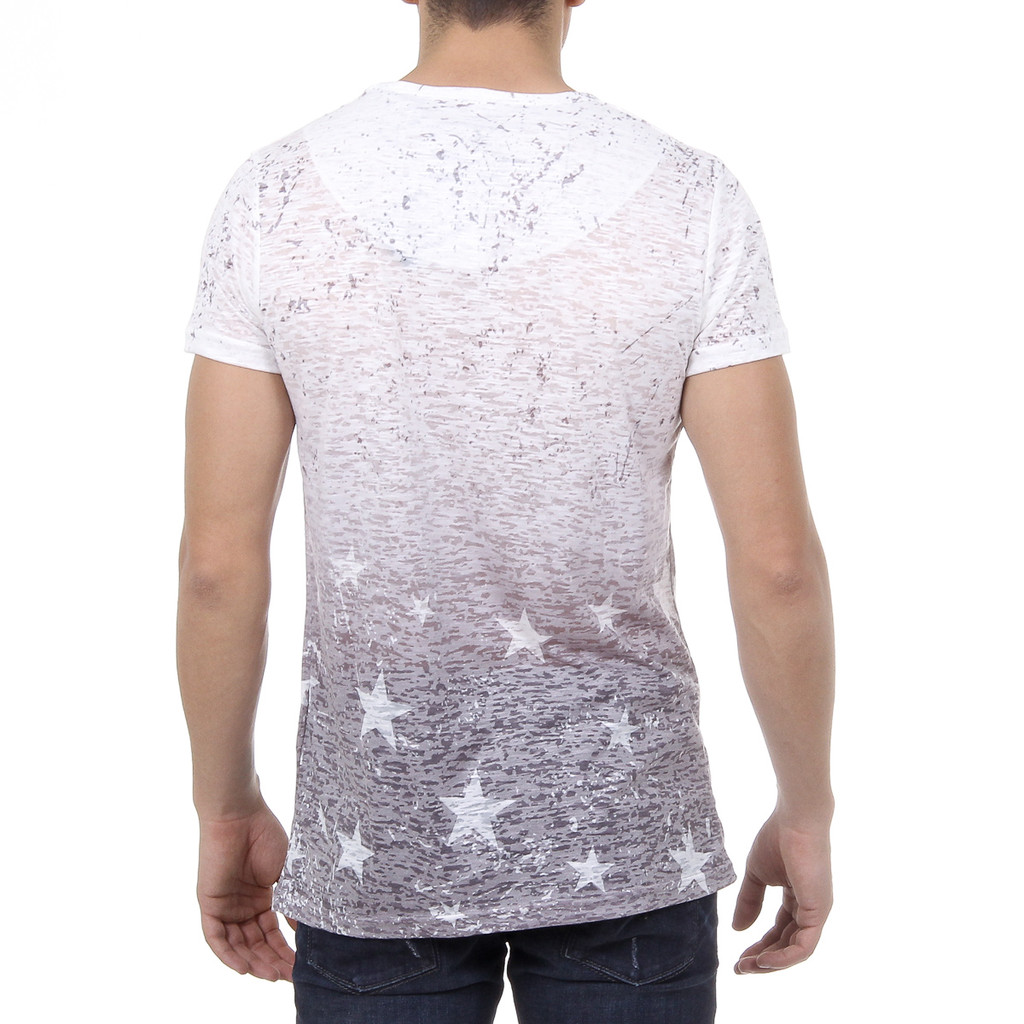 V 1969 Italia T-shirt da uomo a maniche corte con scollo tondo multicolore DAVID