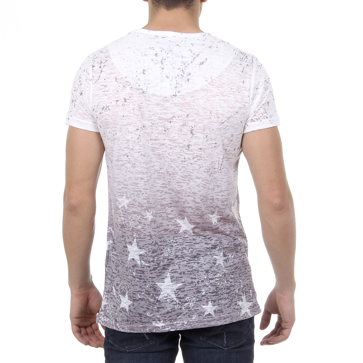 V 1969 Italia T-shirt da uomo a maniche corte con scollo tondo multicolore DAVID