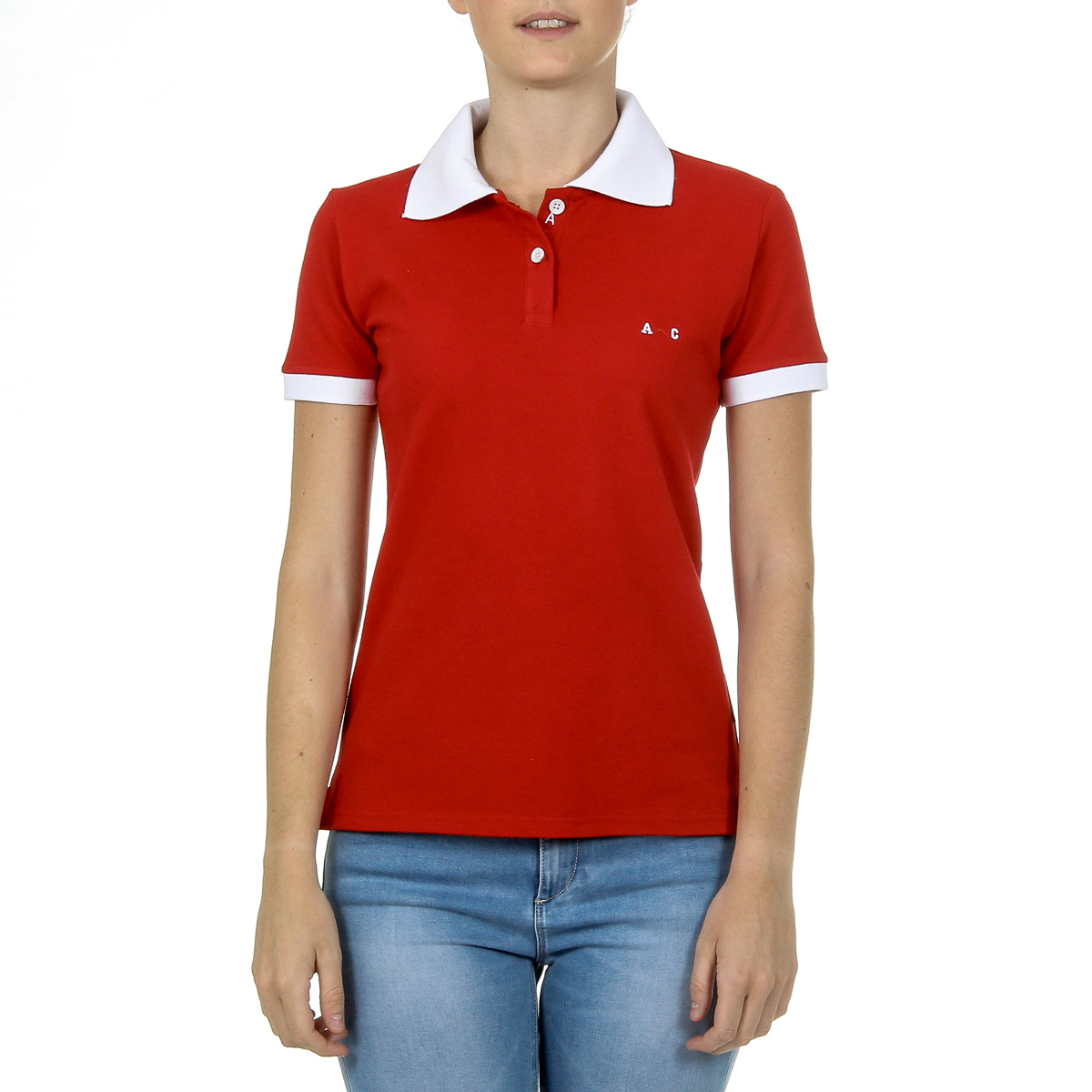 Andrew Charles Polo da donna a maniche corte rossa NIA