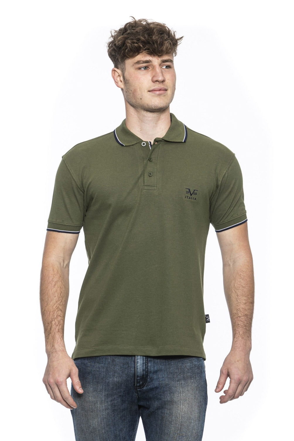 19V69 Italia Polo Uomo Verde COSTINA OLIVE