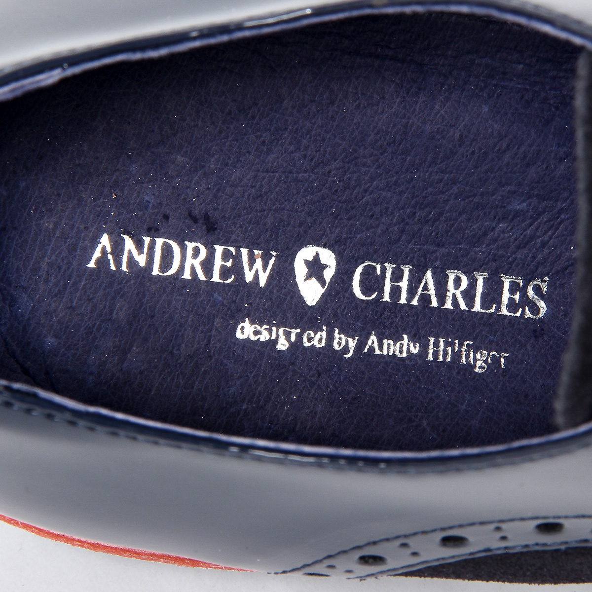 Scarpe Oxford brogue da uomo Andrew Charles 911 ABRASIVATO CAMOSCIO BLEU