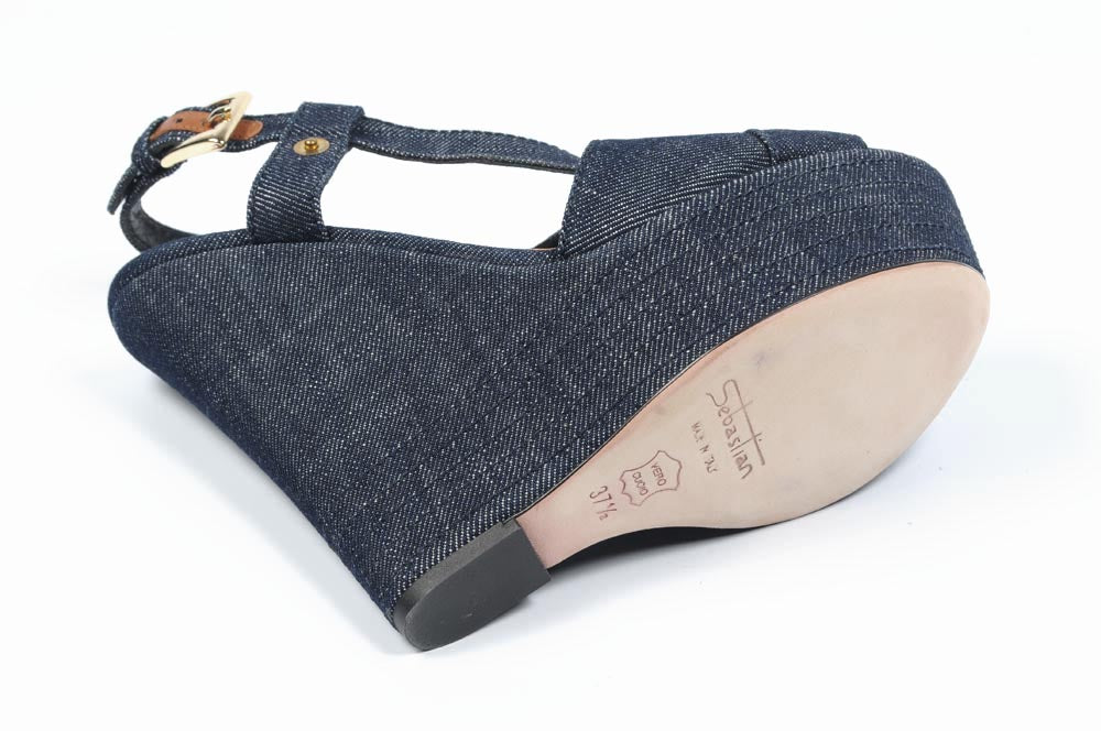 Sebastian Milano sandalo espadrillas da donna con zeppa S5309 JEANS VALIVO