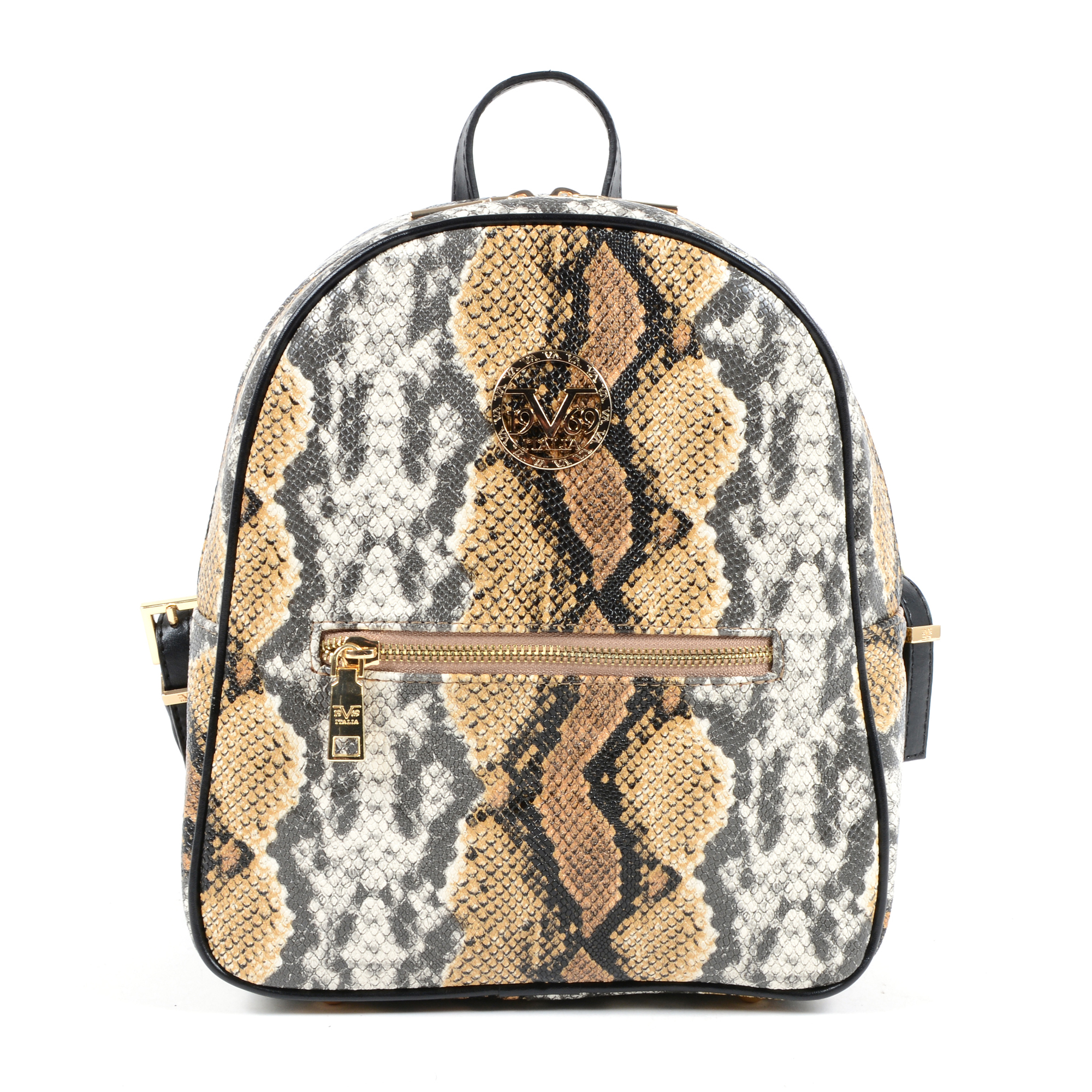 19V69 Italia Zaino Donna Multicolore 5011 PYTHON MARRONE NERO