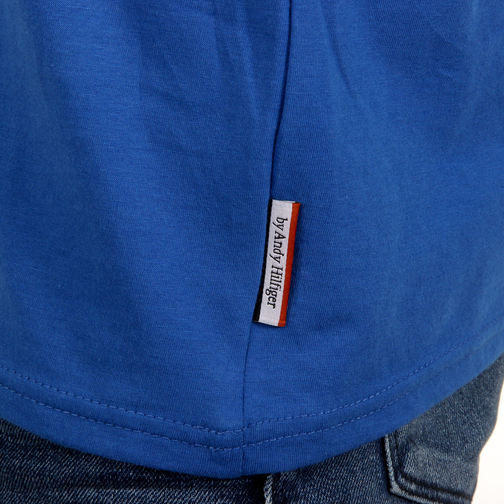 Andrew Charles T-shirt da uomo a maniche corte con scollo rotondo blu KEITA