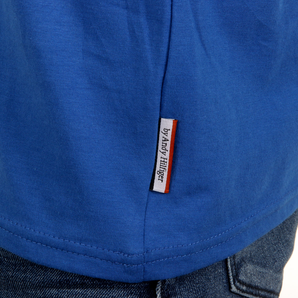 Andrew Charles T-shirt da uomo a maniche corte con scollo rotondo blu KEITA