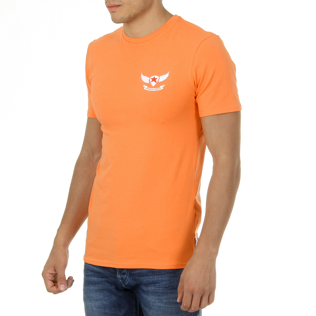 Andrew Charles T-shirt da uomo a maniche corte con scollo rotondo arancione KEITA