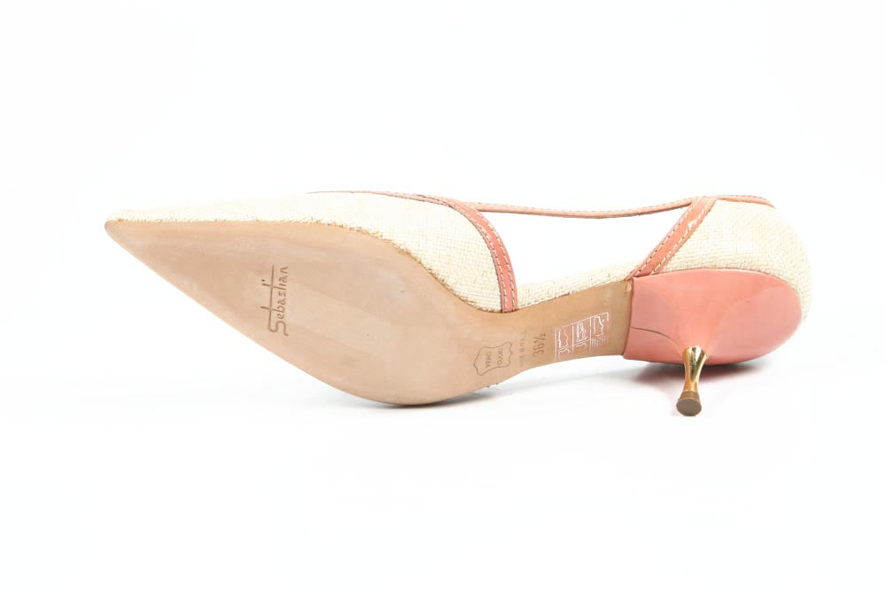 Décolleté da donna Sebastian Milano S1832 PAGLIA NATURALE+VERN