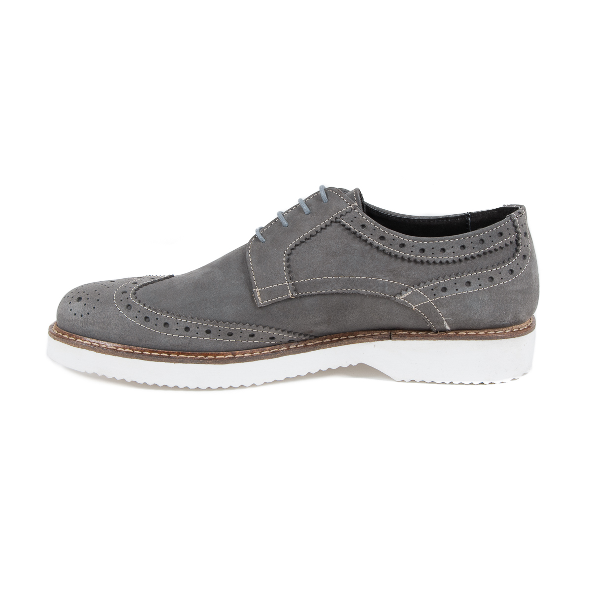 Scarpe brogue da uomo V 1969 Italia Grigie HARRY 5141 NABUK VAR 7