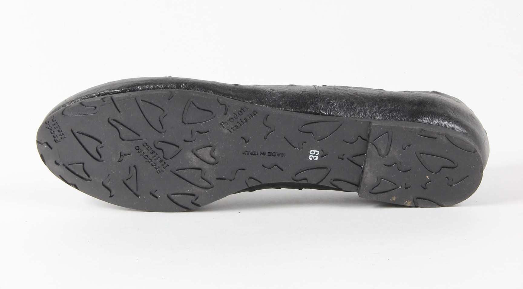 V 1969 Italia Ballerina da donna E08 TESSUTO NERO