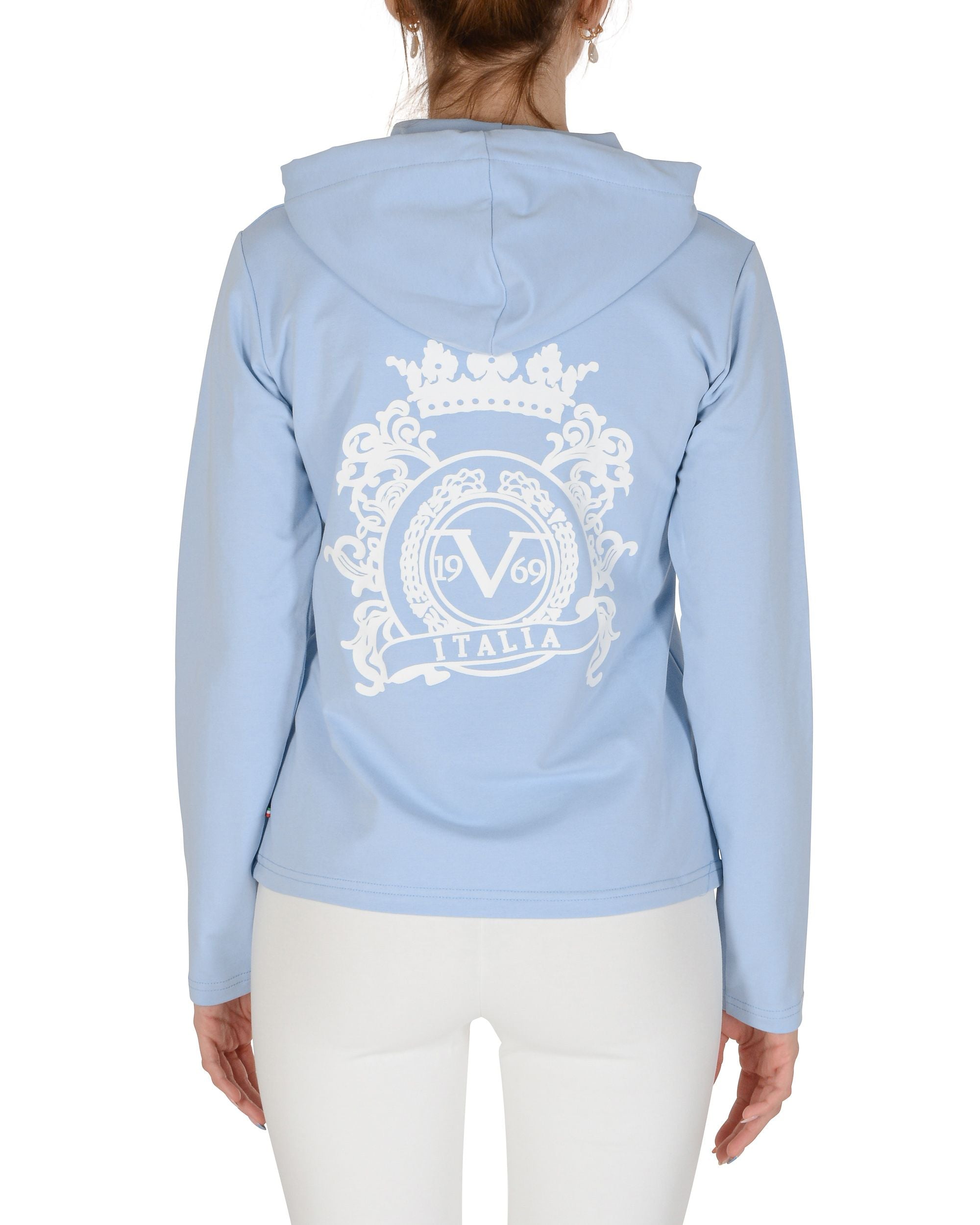 19V69 Italia Felpa con cappuccio da donna azzurro ELEANA HOODIE AZZURRO