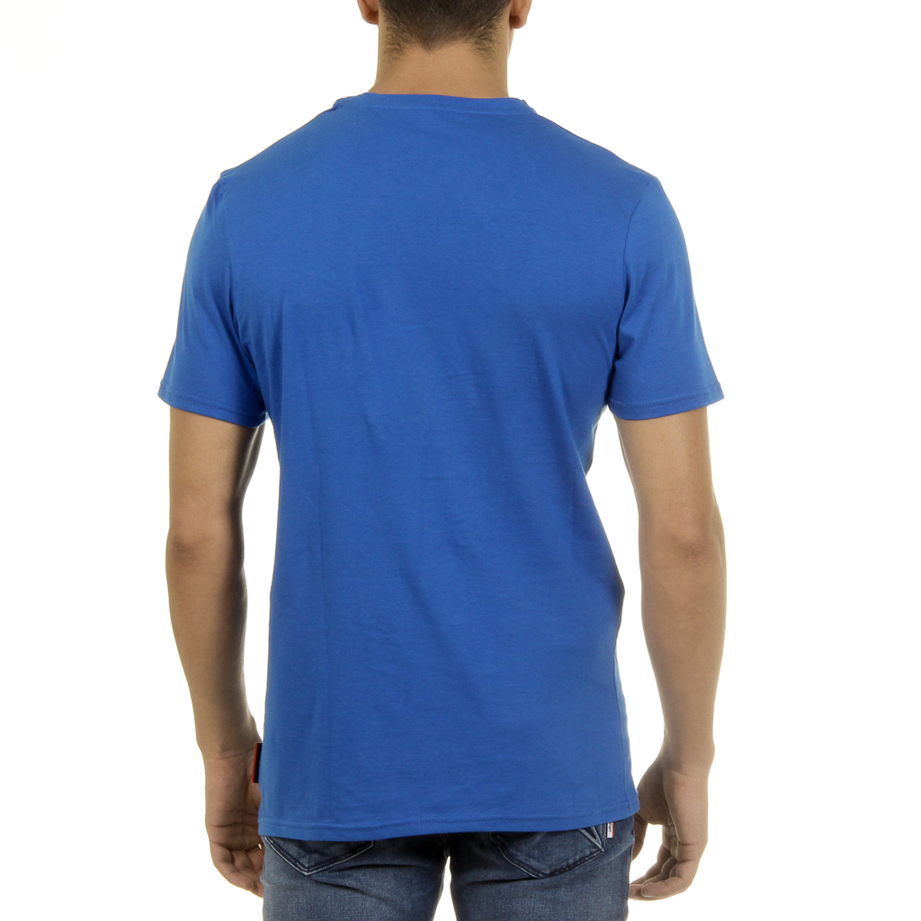 Andrew Charles Maglietta da uomo a maniche corte con scollo rotondo blu KEITA
