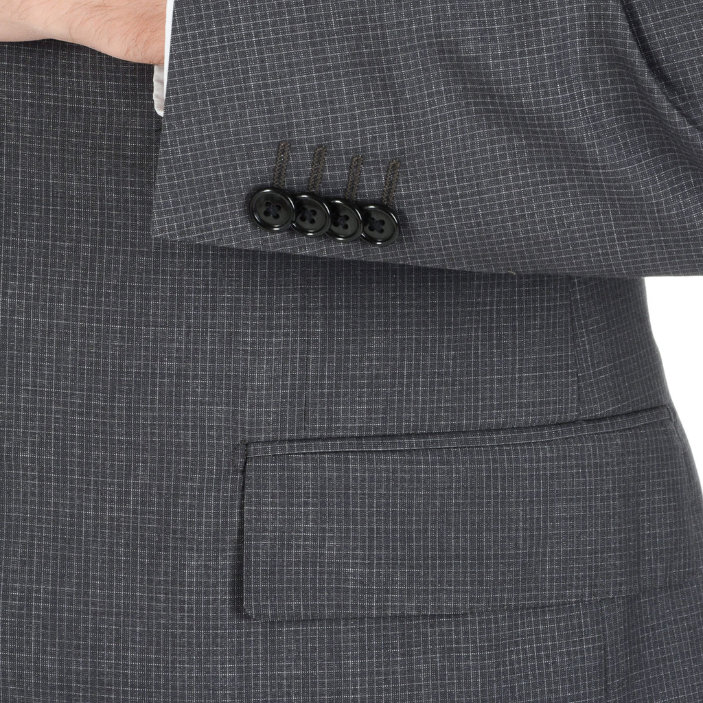 Corneliani Abito da uomo a maniche lunghe grigio scuro Super 130's