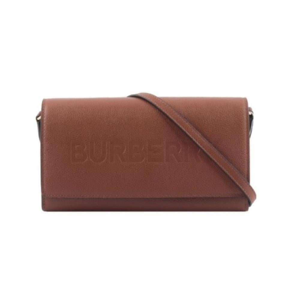 Borsa a tracolla in pelle Burberry Henley color cuoio