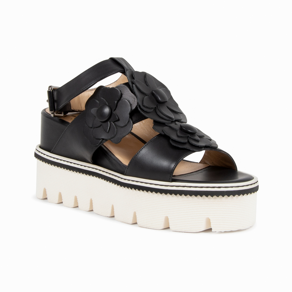 Sandalo Platform Donna V1969 Italia Nero B3042DO VIT PERGAMENA NERO