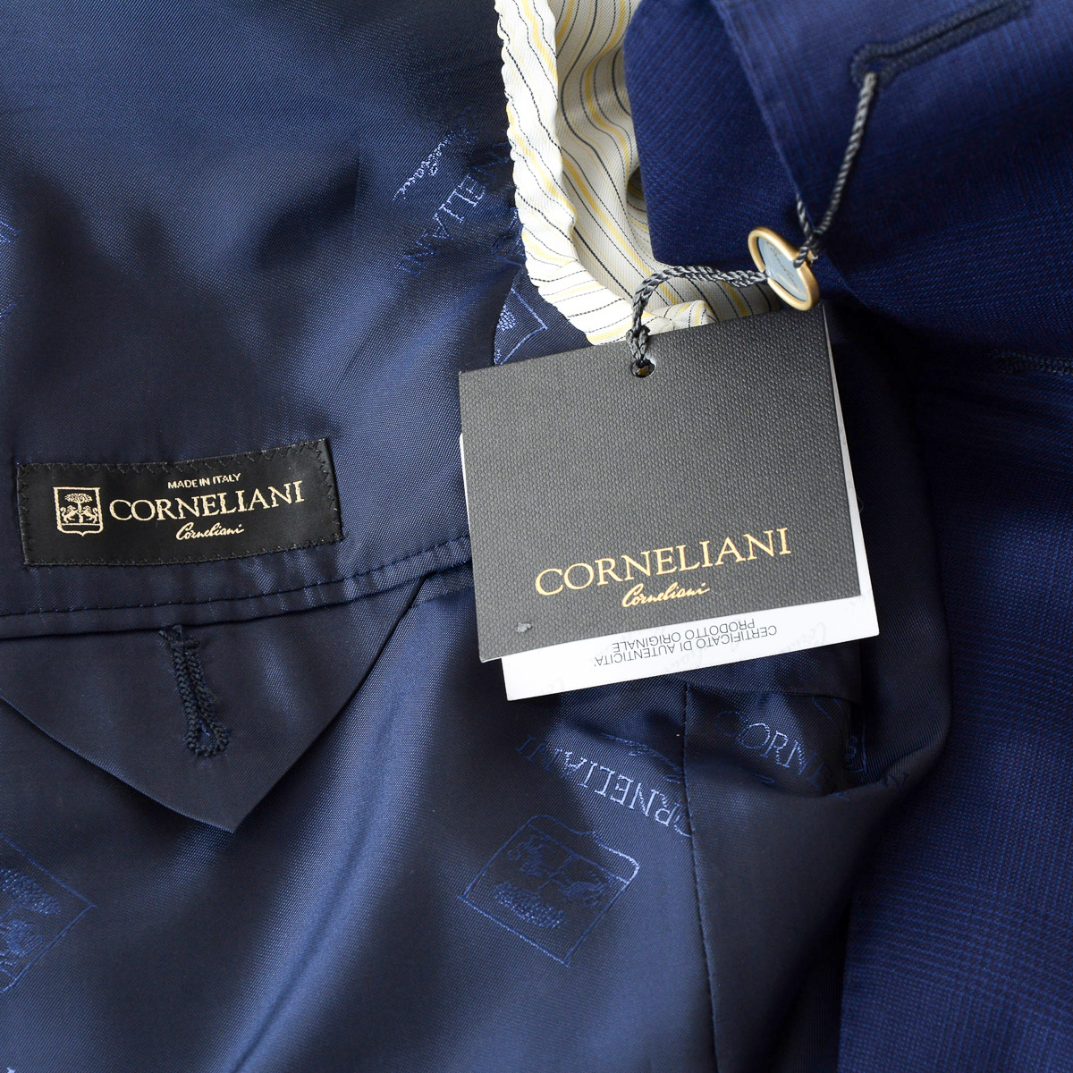 Abito da uomo Corneliani maniche lunghe blu Super 130's