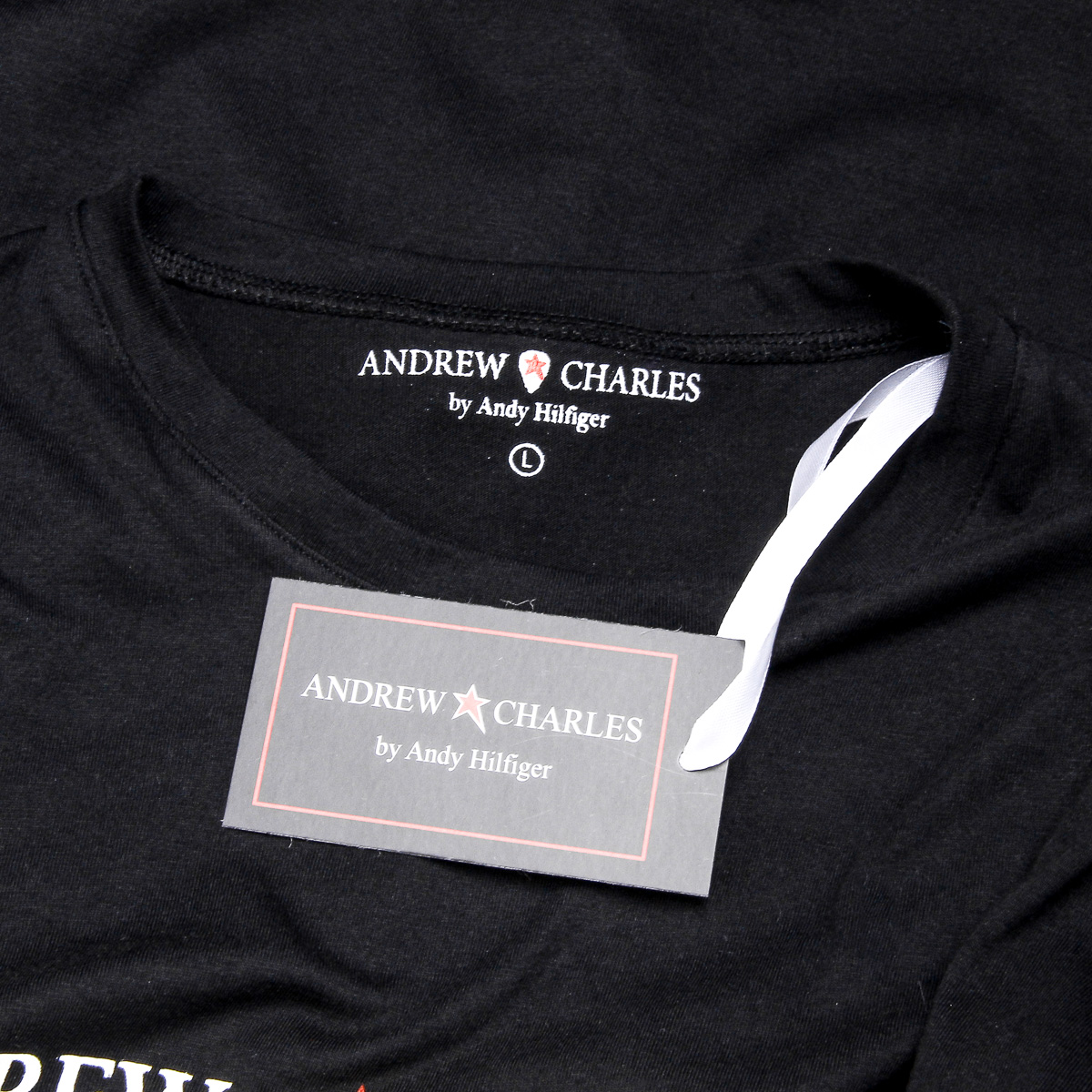 Andrew Charles T-shirt da uomo a maniche corte con scollo rotondo, nera KEITA
