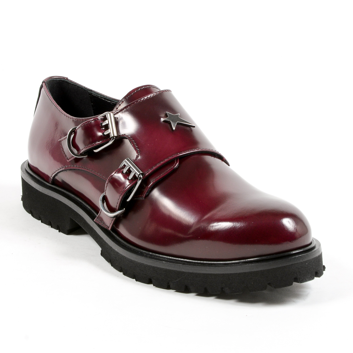 Scarpe Monk Strap da donna Andrew Charles Bordeaux JANIS