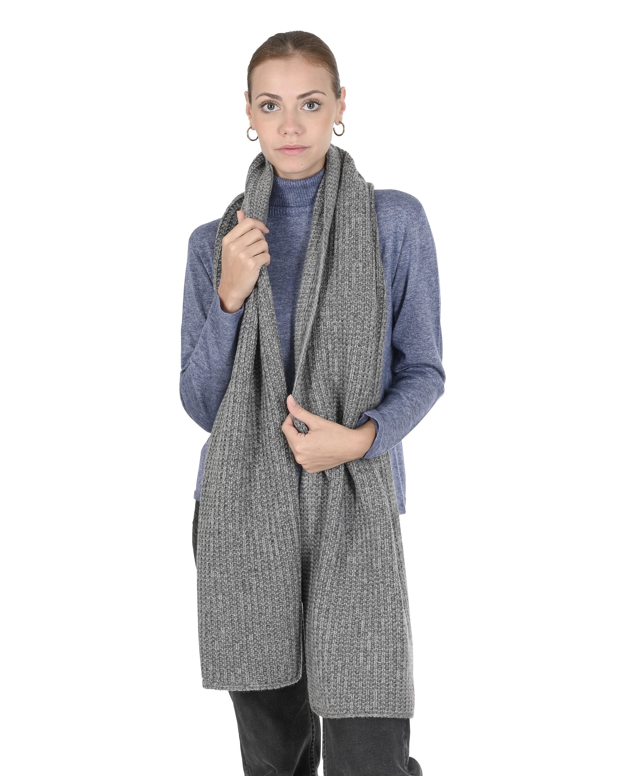 Sciarpa da donna in cashmere Crown of Edinburgh COE 0043 GRIGIO