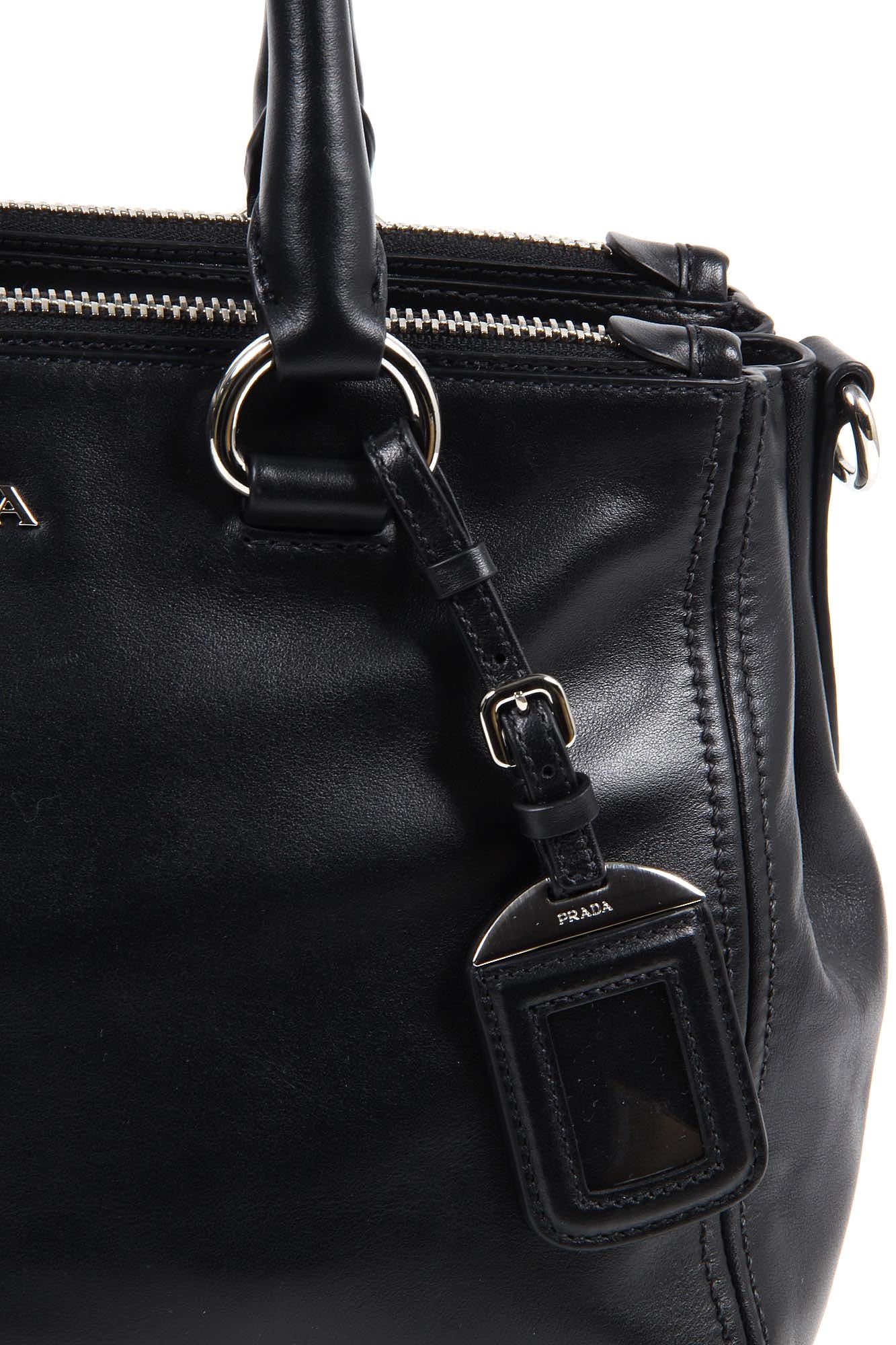 Borsa shopping tote Prada BN2866 Nero Soft Calf