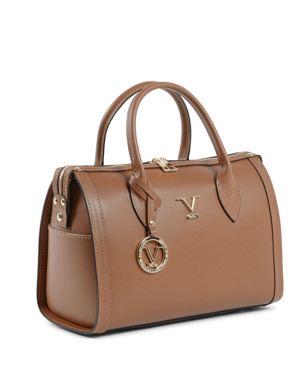 Borsa a mano da donna V Italia Marrone V014-G PALMELLATO CUOIO