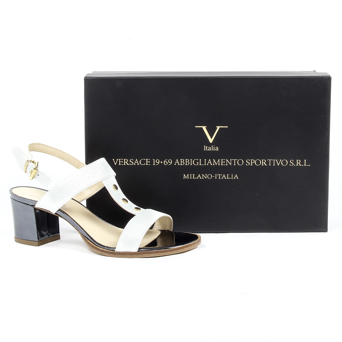V 1969 Italia Sandalo Donna Bianco PERLA