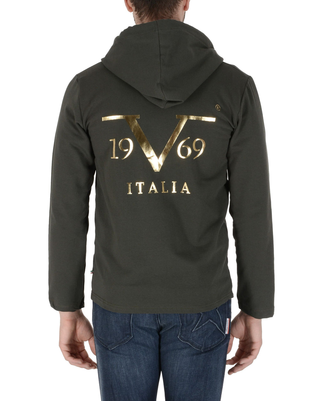 19V69 Italia Felpa con cappuccio da uomo verde scuro THOMAS VERDE SCURO