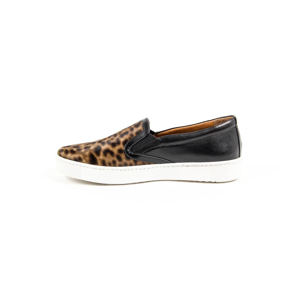 V 1969 Italia Womens Slip On Sneaker 312090 PONY LEO/NAPPA NERO