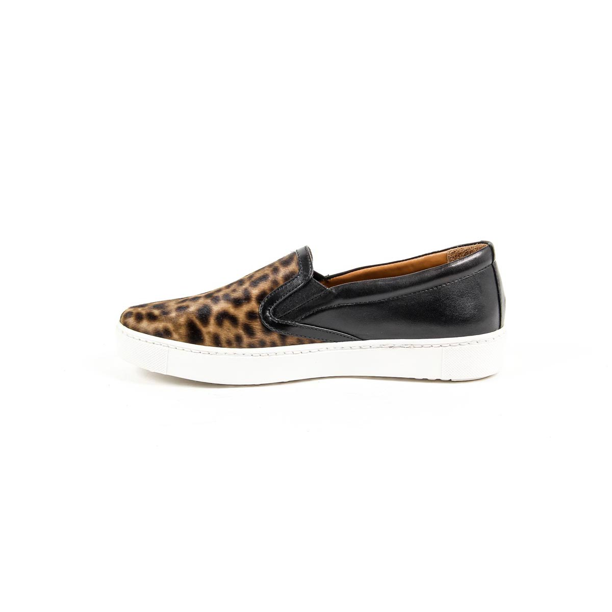 V 1969 Italia Womens Slip On Sneaker 312090 PONY LEO/NAPPA NERO