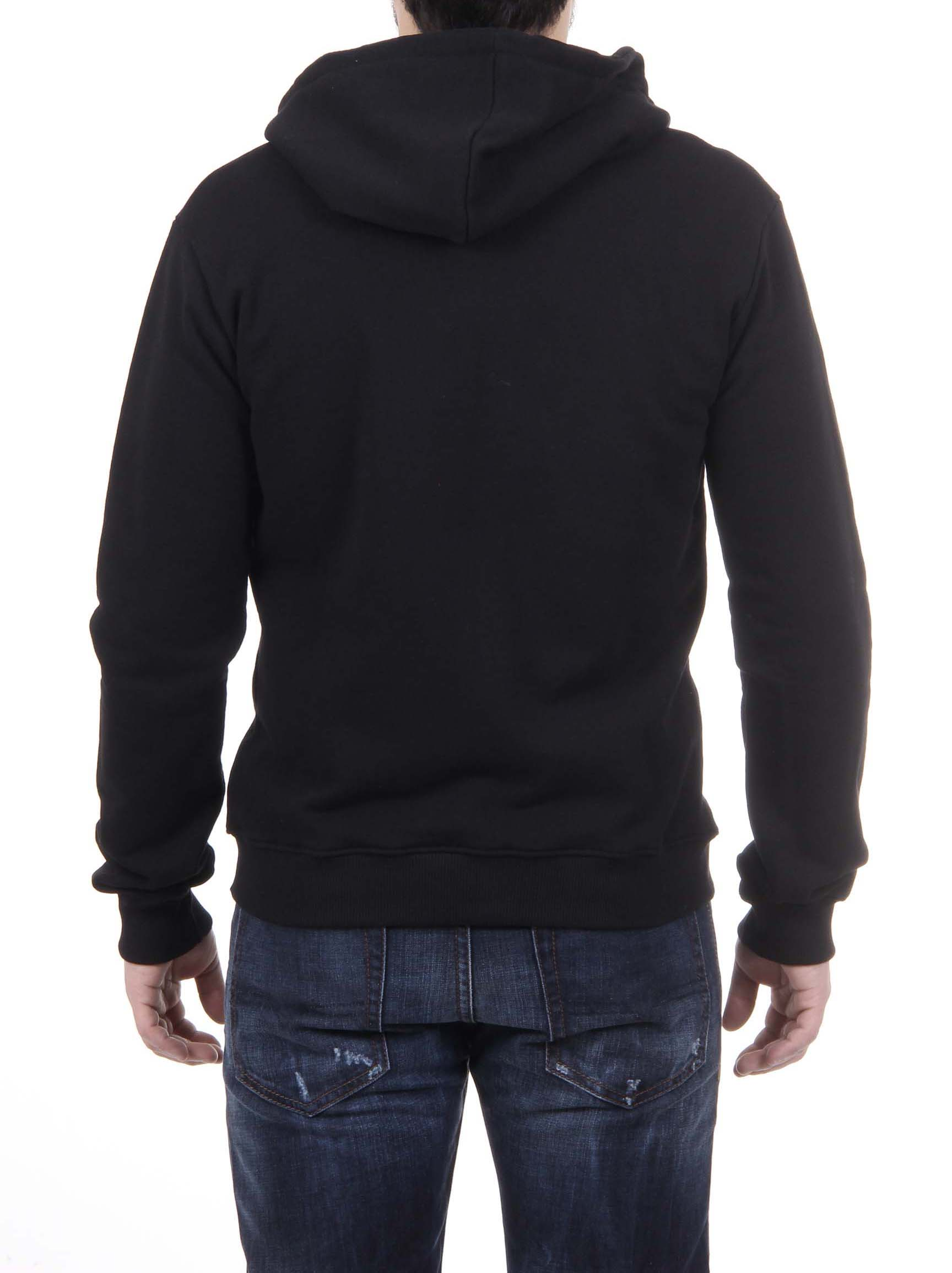 Felpa con cappuccio da uomo V 1969 Italia con cerniera ART. 4468 NERO