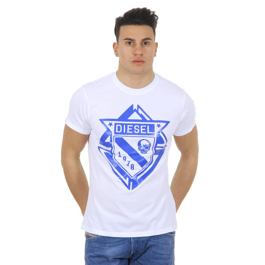 Diesel T-shirt da uomo a maniche corte con scollo rotondo 00SHBZ 0JAHZ 100 T-SCOD