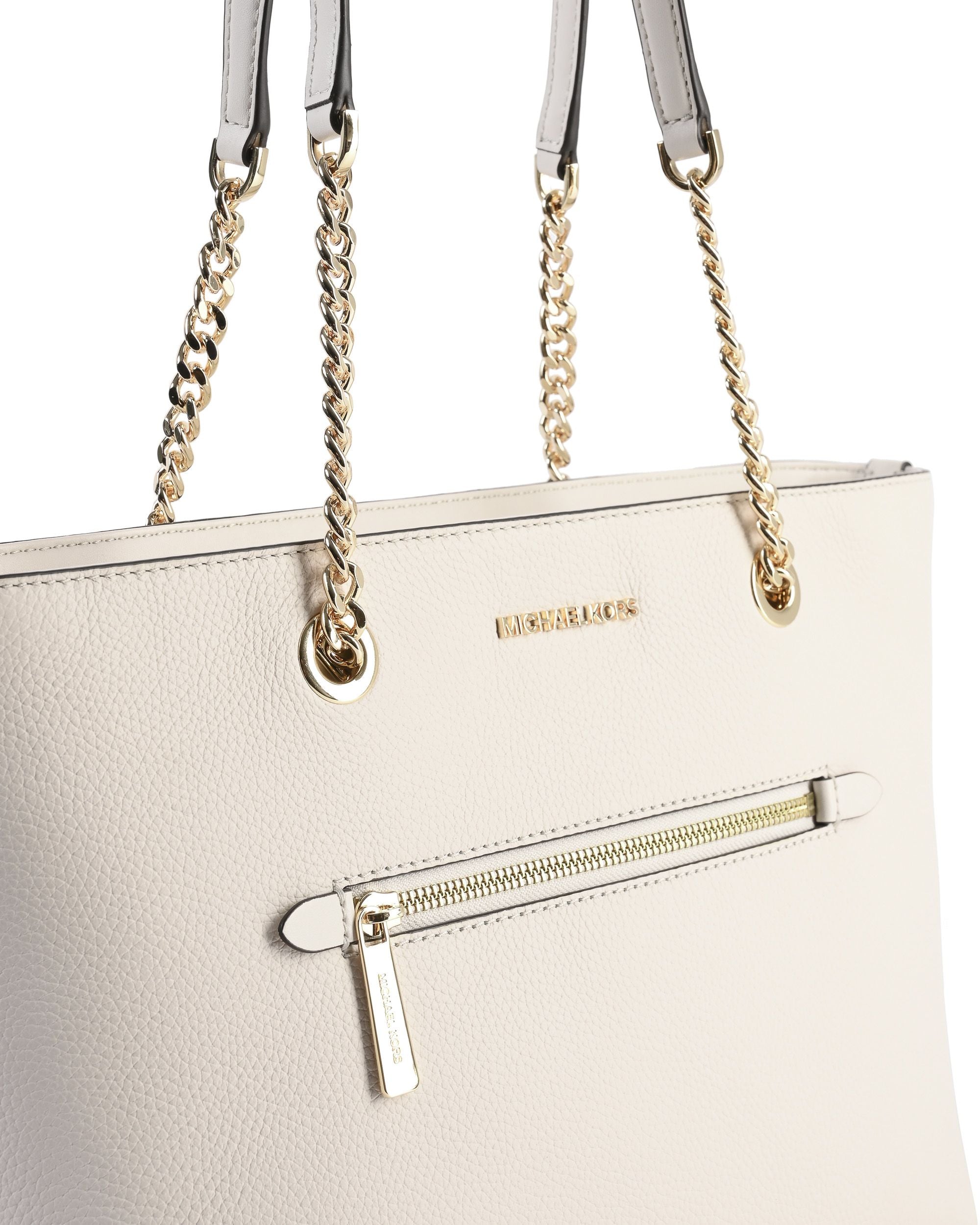Borsa tote con catena e cerniera frontale di medie dimensioni Michael Kors 35F2GTTT2L LT CREAM