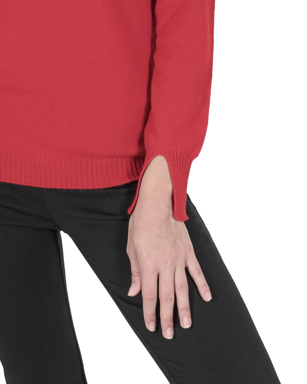 Maglione dolcevita da donna in cashmere Crown of Edinburgh COE 0023 ROSSO