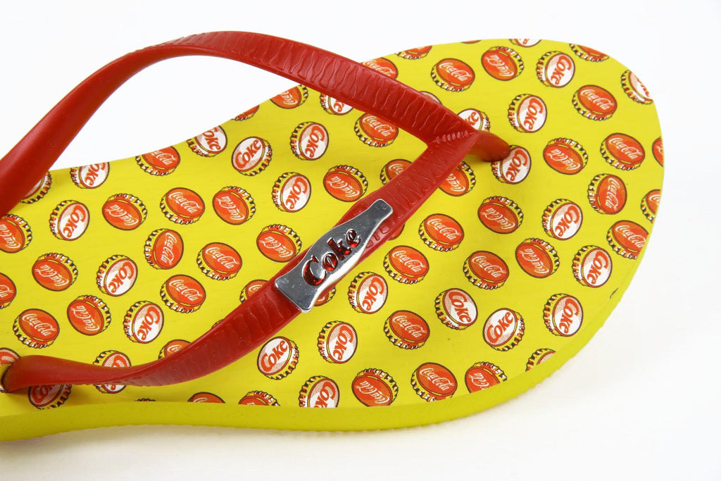 Infradito da donna Coca Cola CCA0595 TAMPINHAS GIRL GIALLO