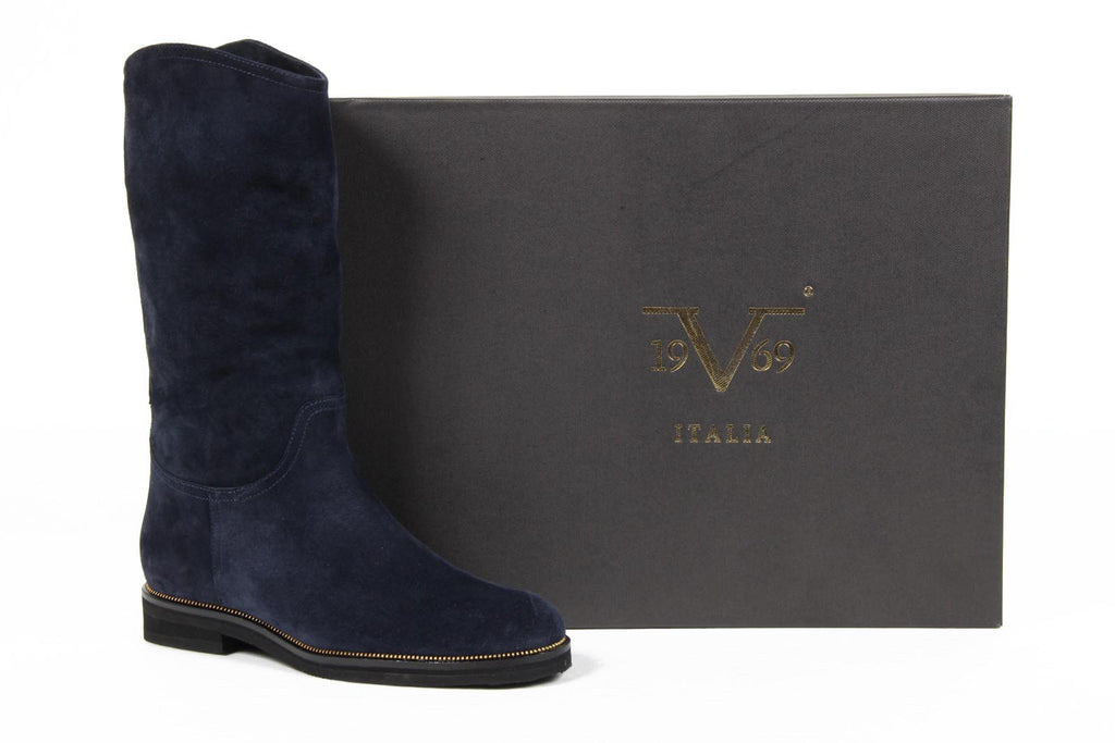 V 1969 Italia Stivali da donna B1490 VELOUR BLU