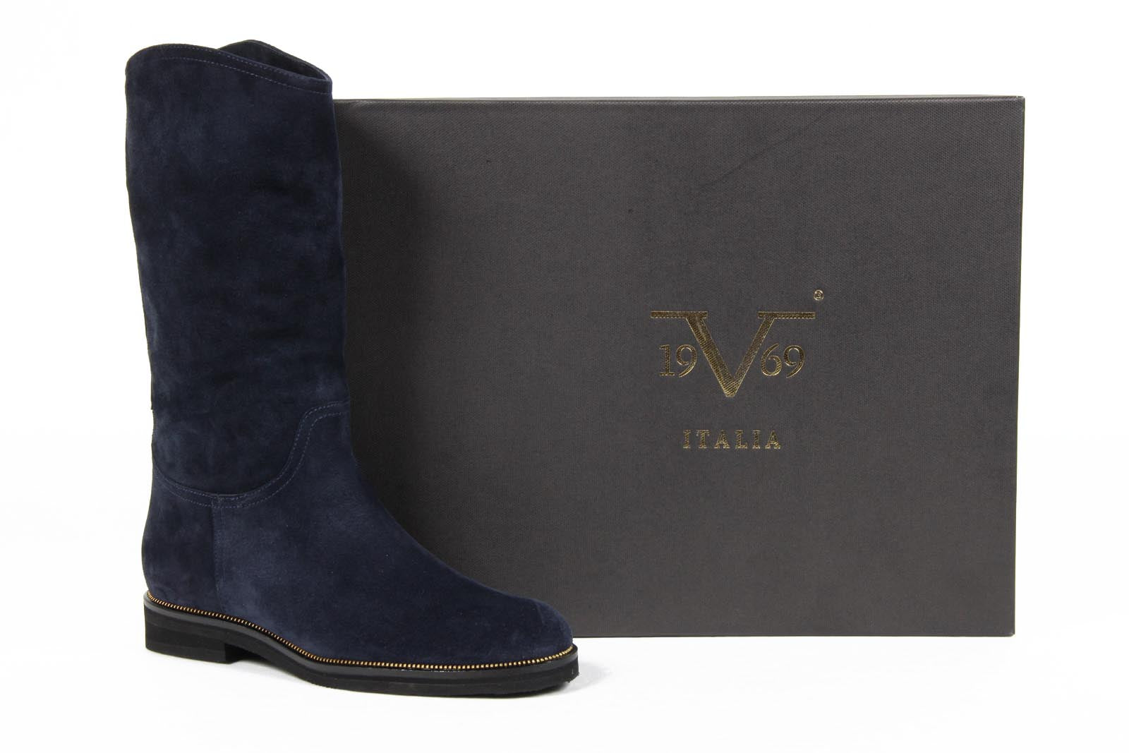 V 1969 Italia Stivali da donna B1490 VELOUR BLU