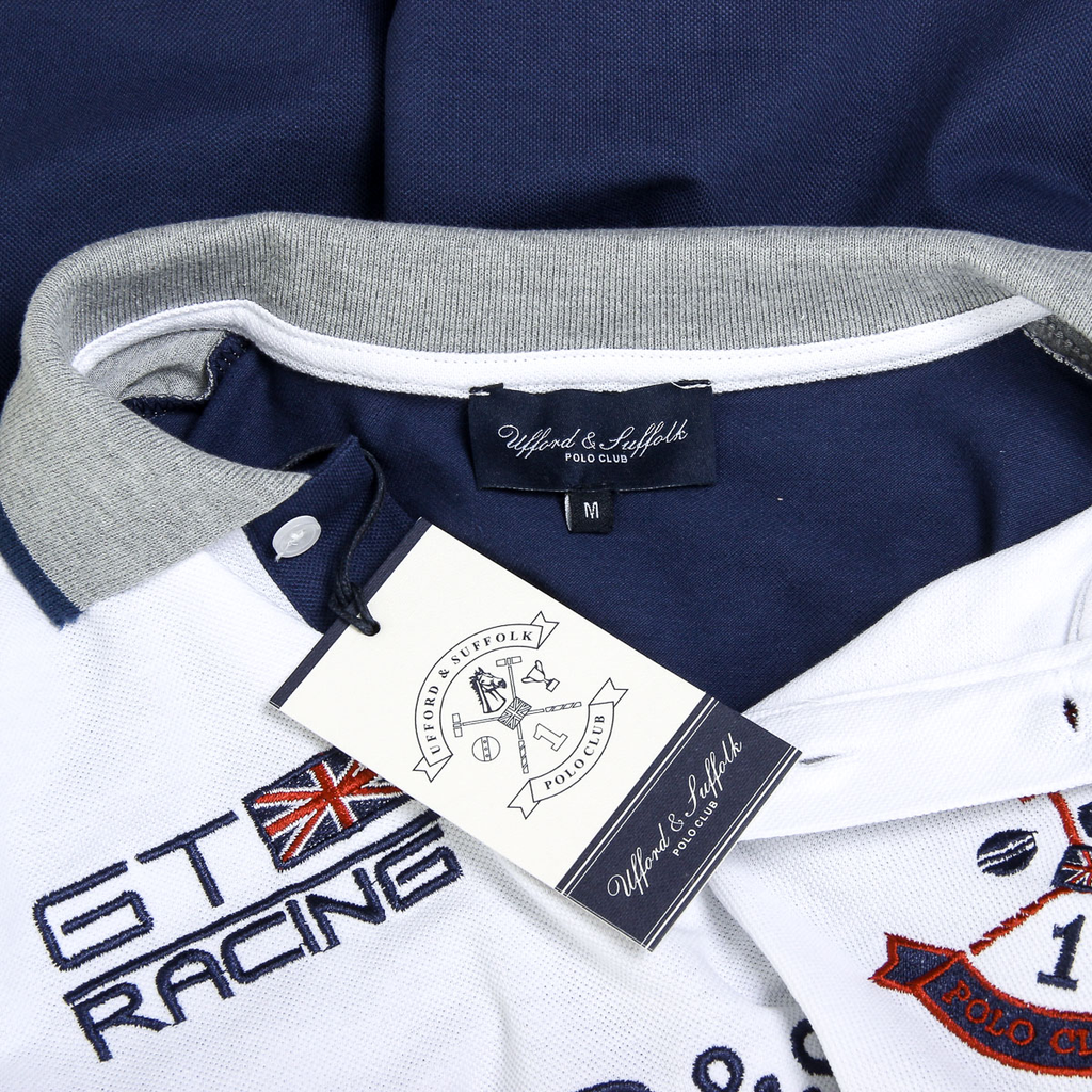 Polo da uomo a maniche corte Ufford & Suffolk Polo Club US001 BIANCO