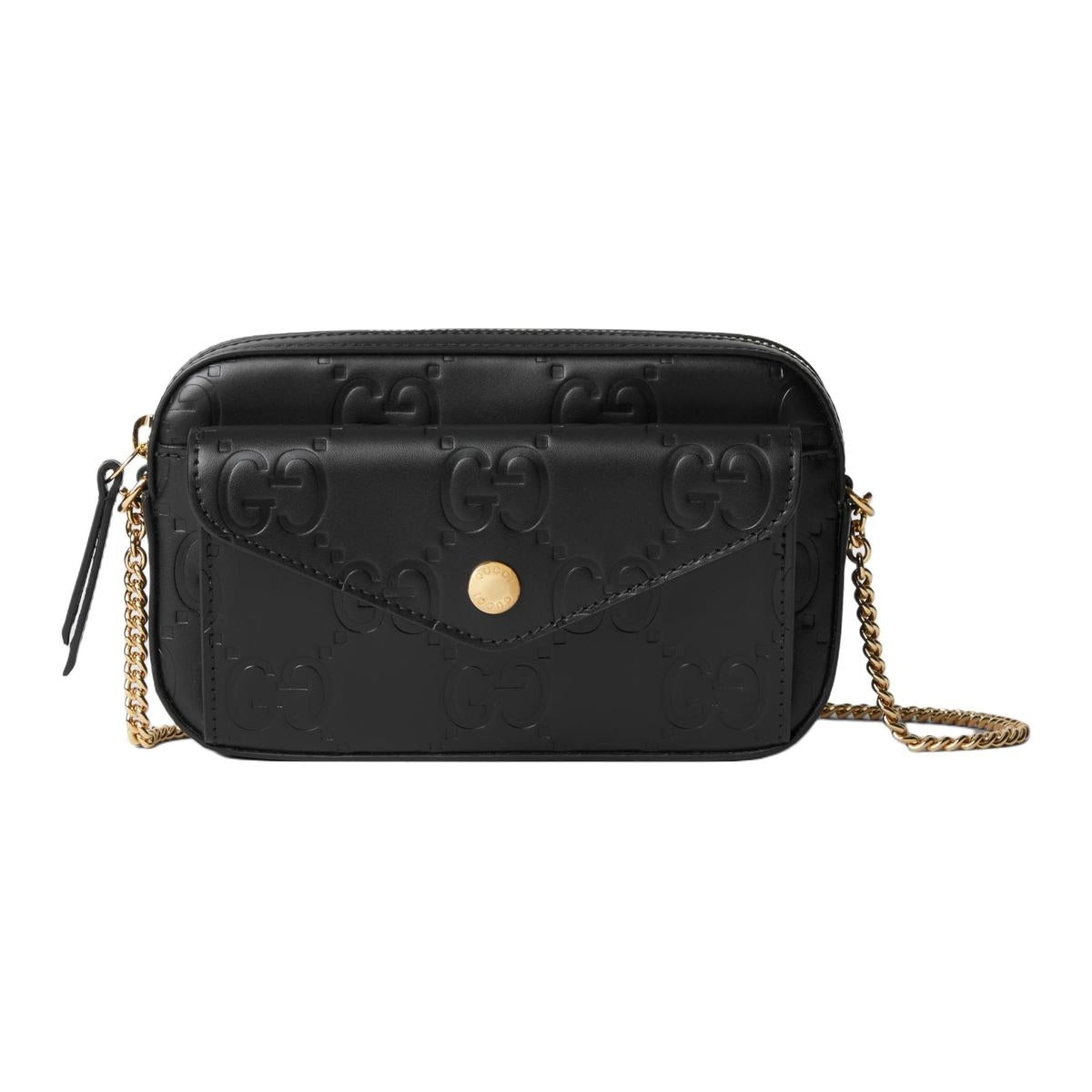Borsa a tracolla in pelle con monogramma GG