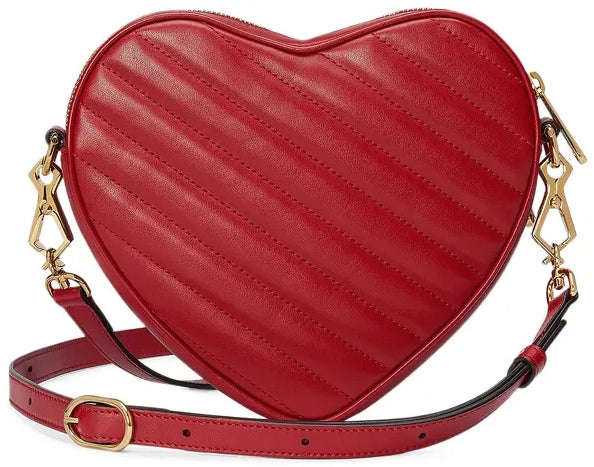 Borsa a tracolla in pelle matelassé con cuore