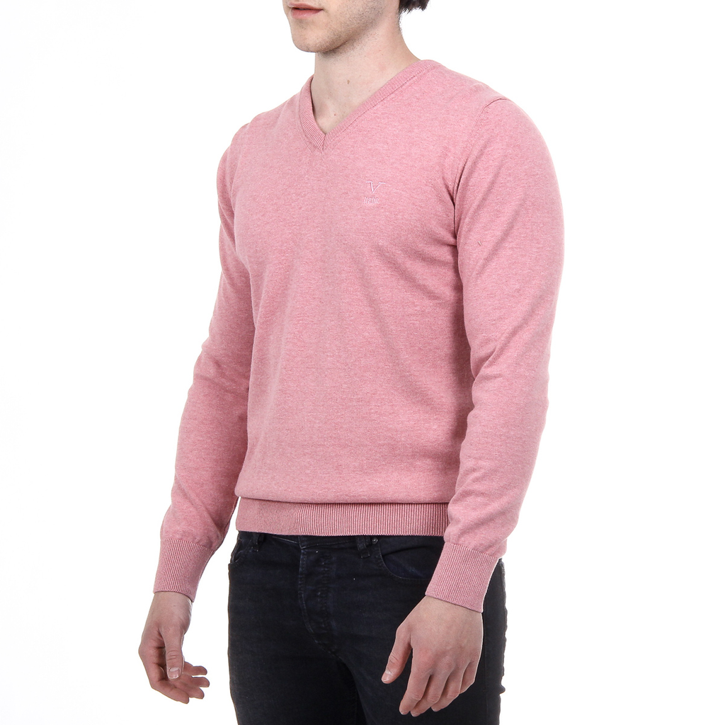 V 1969 Italia Maglione da uomo a maniche lunghe con scollo a V