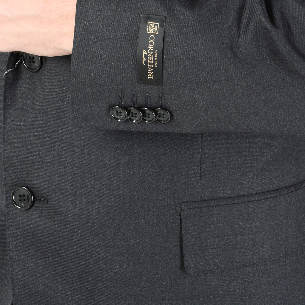 Corneliani Abito da uomo a maniche lunghe grigio scuro Super 160's