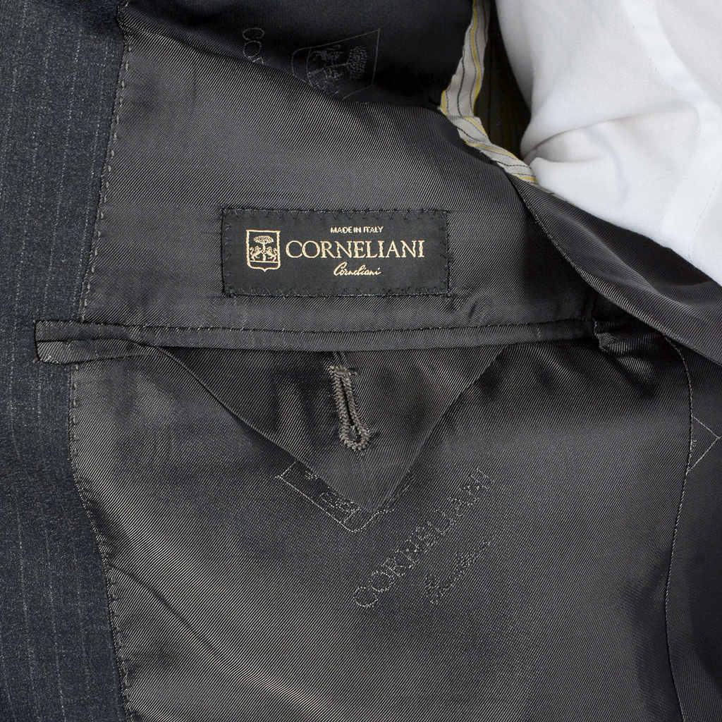 Corneliani Abito da uomo a maniche lunghe grigio scuro Super 130's