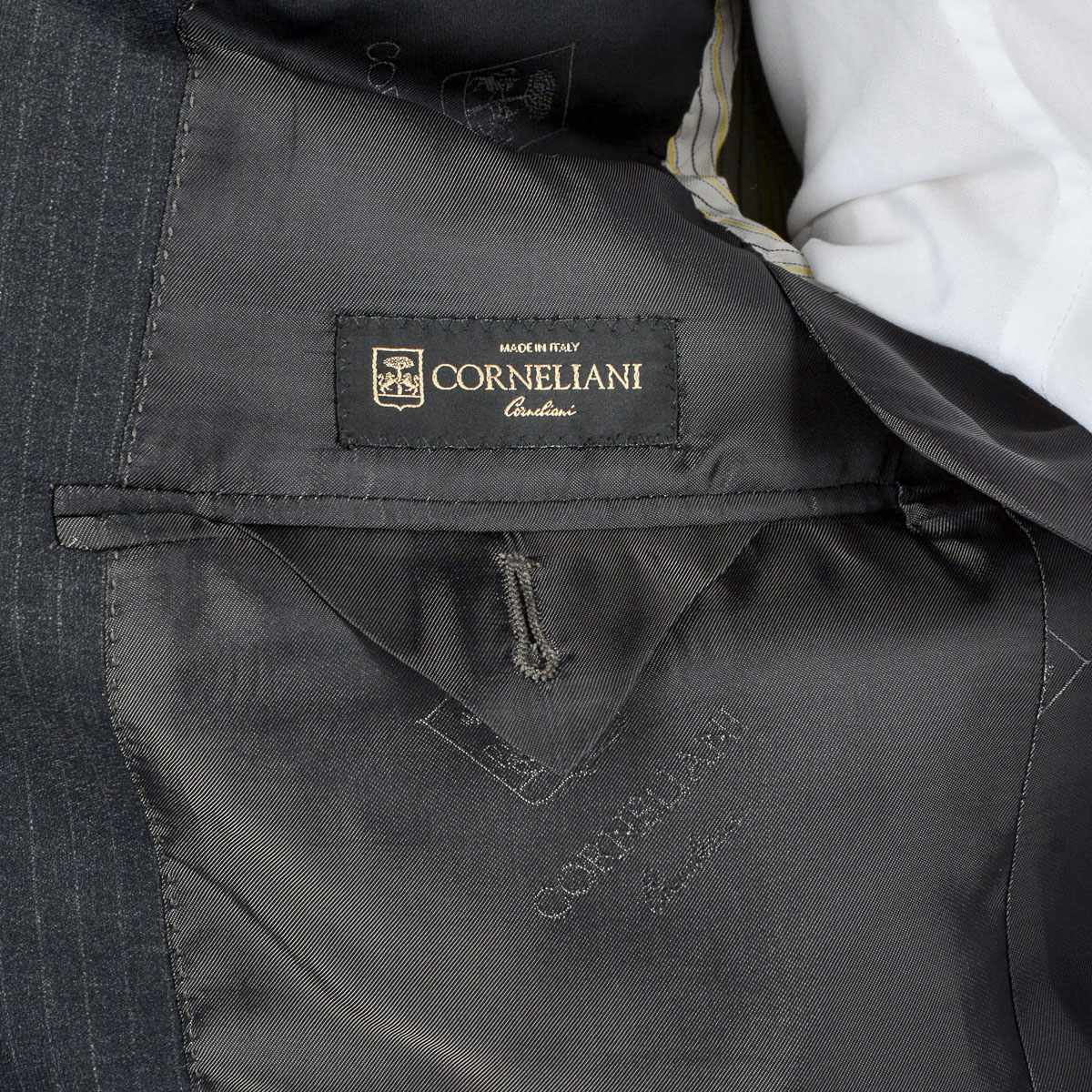 Corneliani Abito da uomo a maniche lunghe grigio scuro Super 130's
