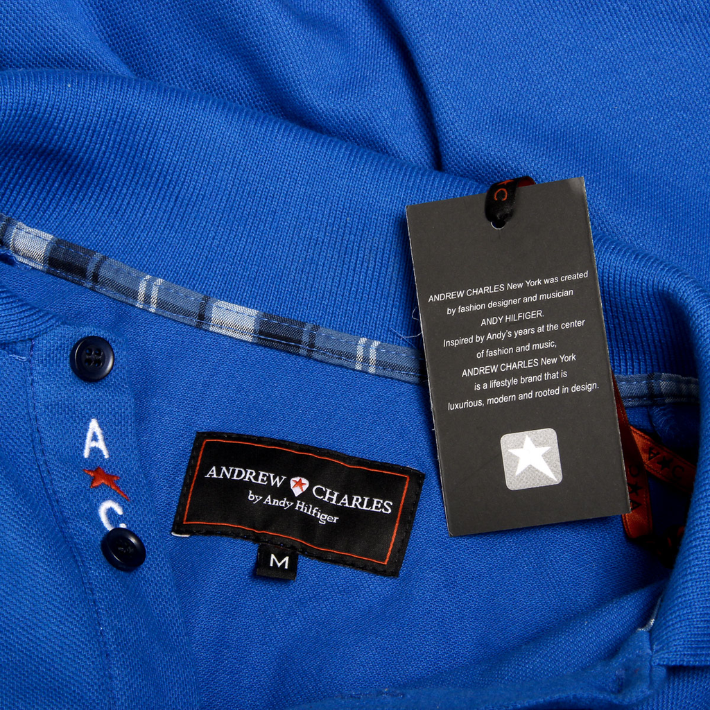 Andrew Charles Polo da uomo a maniche corte blu SEFU