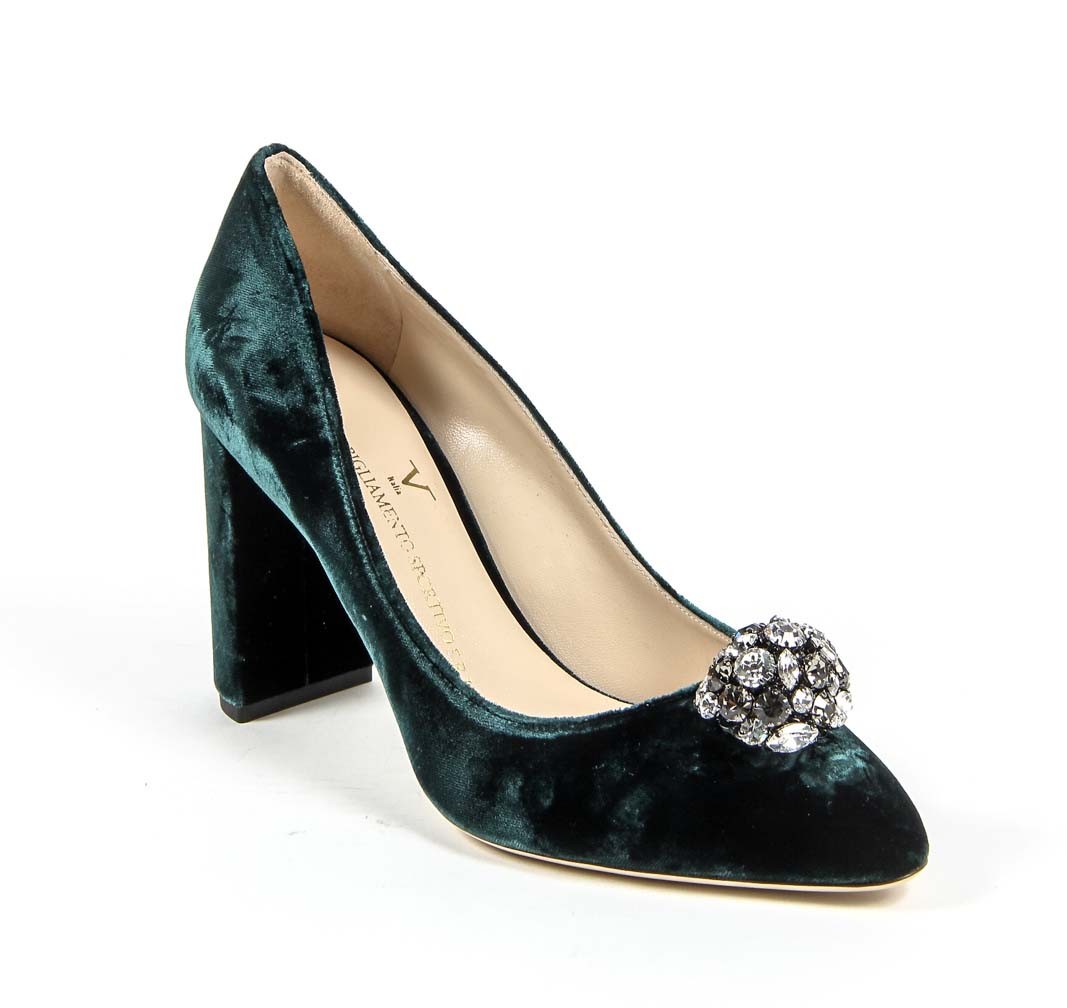 Décolleté da donna V 1969 Italia 3102045 VELLUTO VERDE