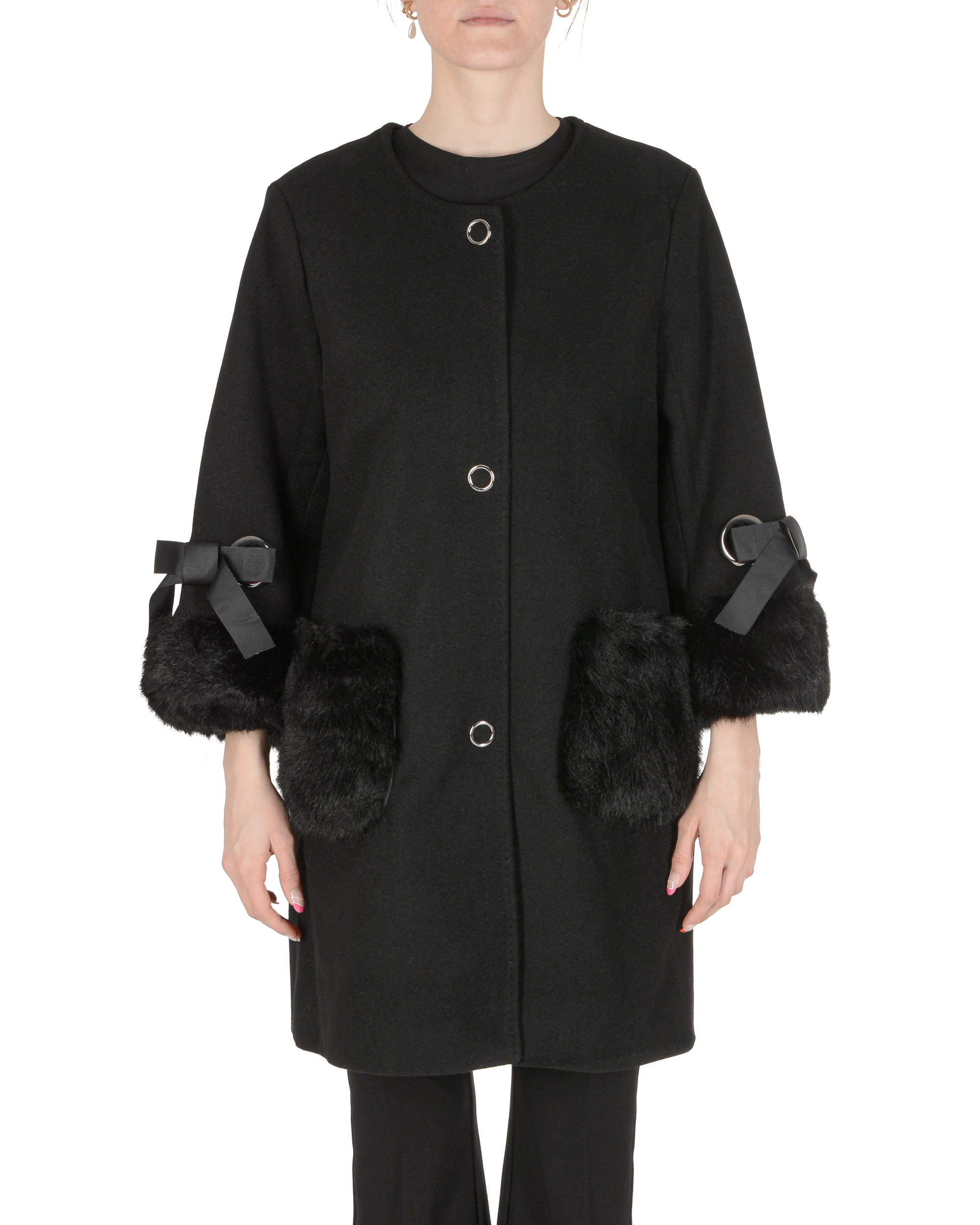 19V69 Italia Cappotto Donna Nero RIN NERO