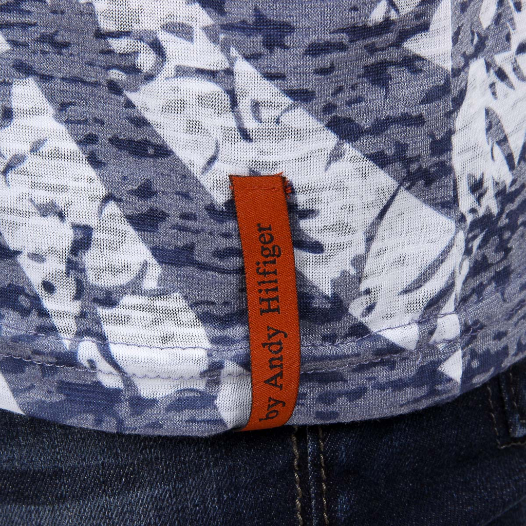 Andrew Charles T-shirt da uomo a maniche corte con scollo rotondo blu CALEB