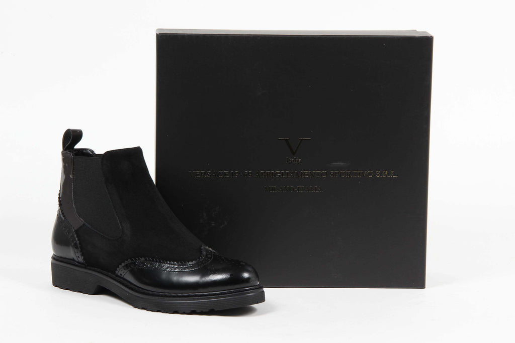 V 1969 Italia Womens Ankle Boot 3007 ABRASIVATO NERO