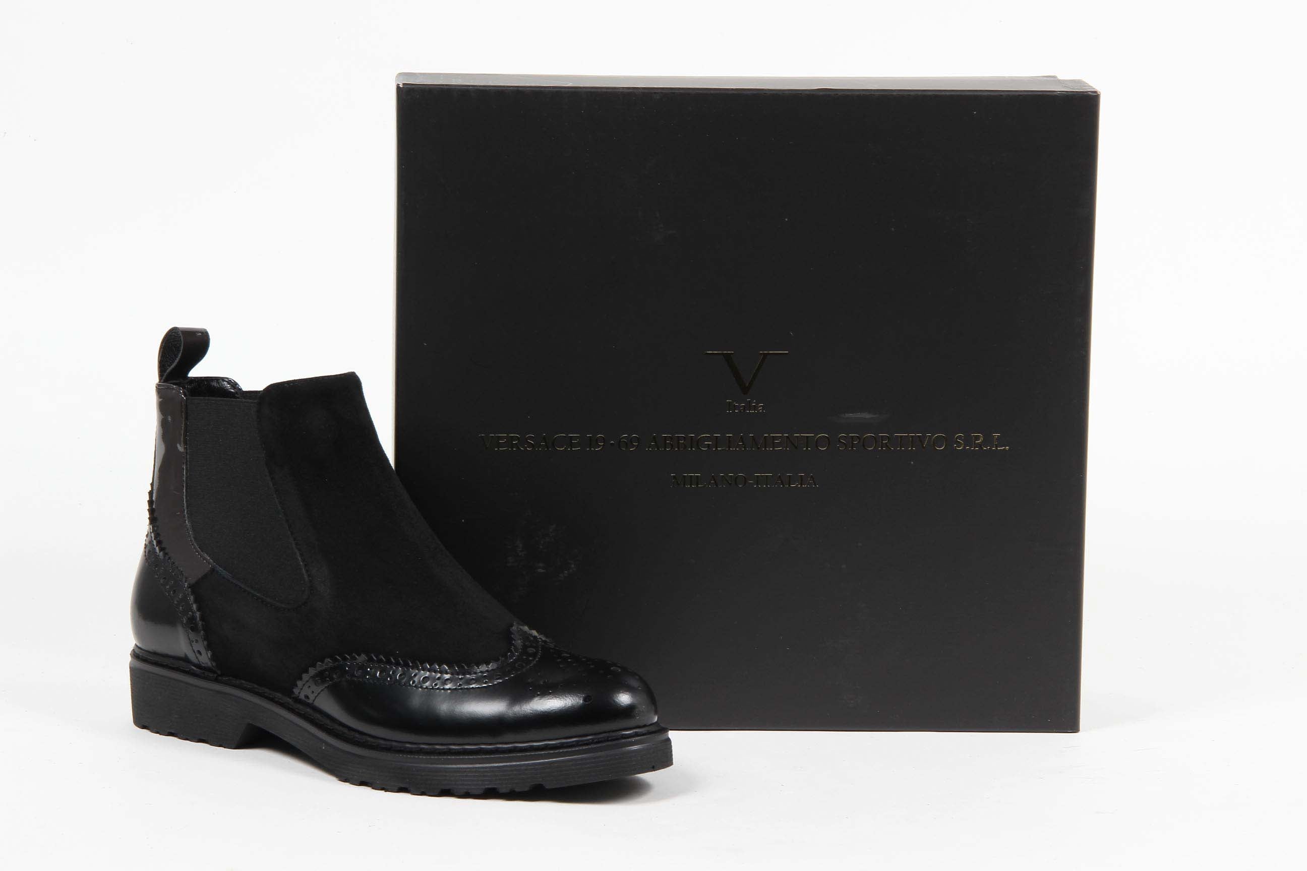 V 1969 Italia Womens Ankle Boot 3007 ABRASIVATO NERO