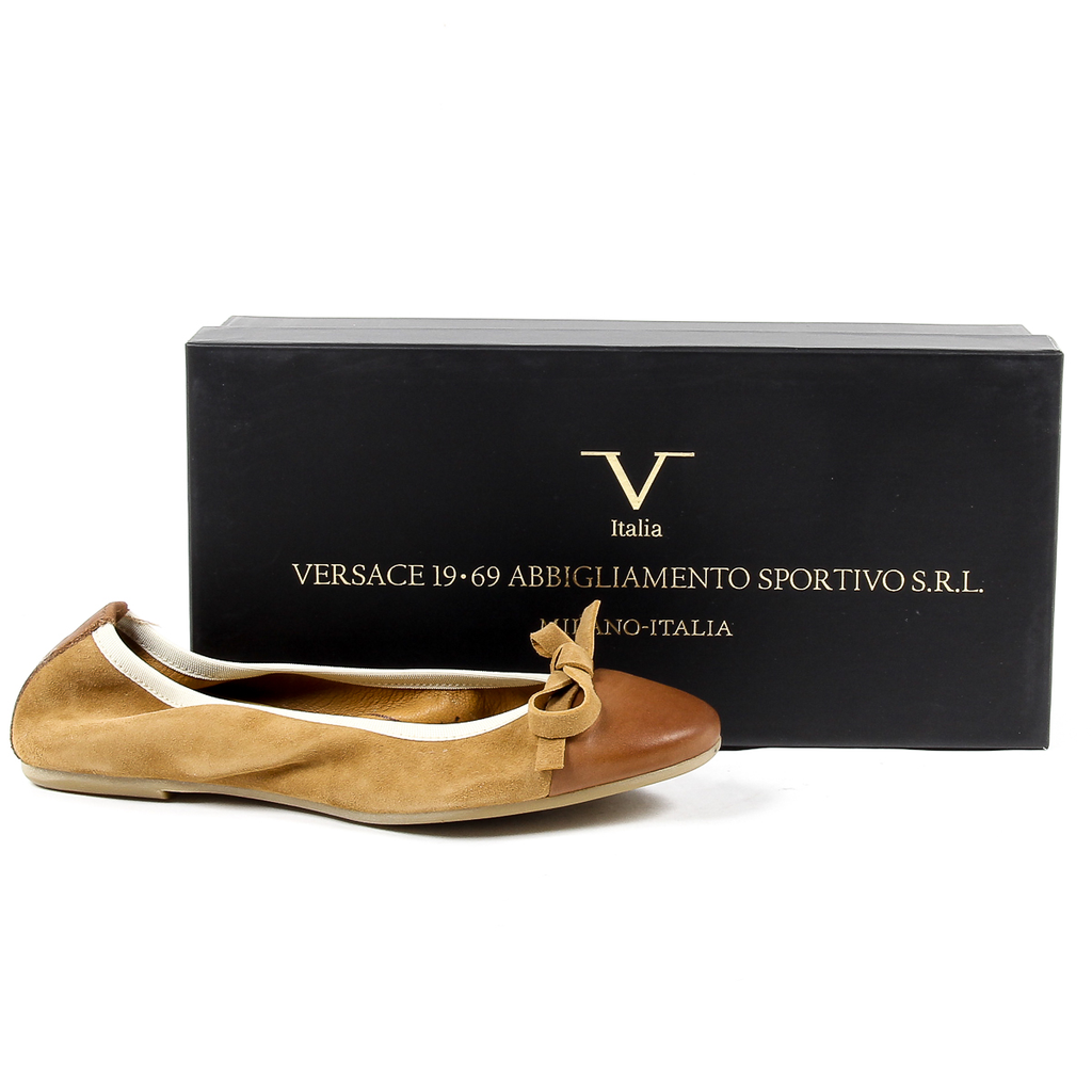 V 1969 Italia Womens Soft Ballerina Brown PAMELA