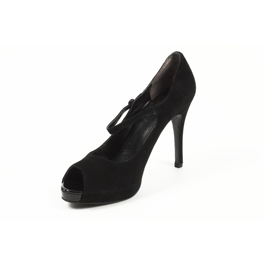 Nine West - Décolleté da donna con punta aperta, NWLUMINOUS BLACK BLK